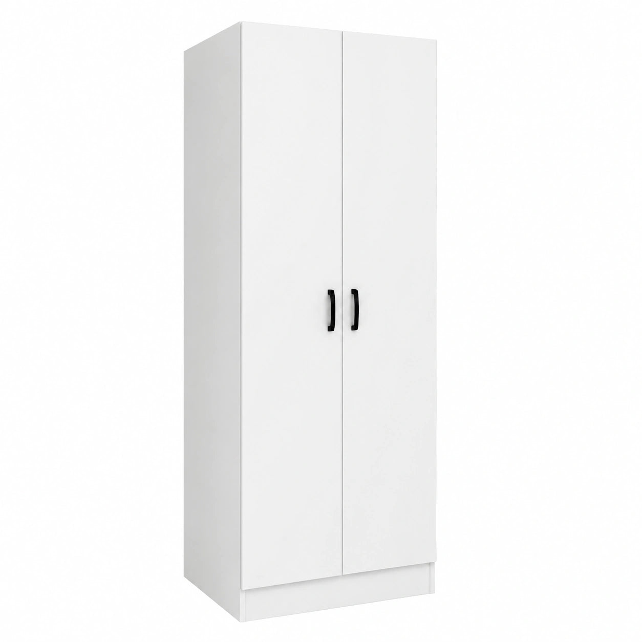 Guardaroba in MDF con 2 Ante e Asta Appendiabiti - 60x42x180 cm, Bianco
