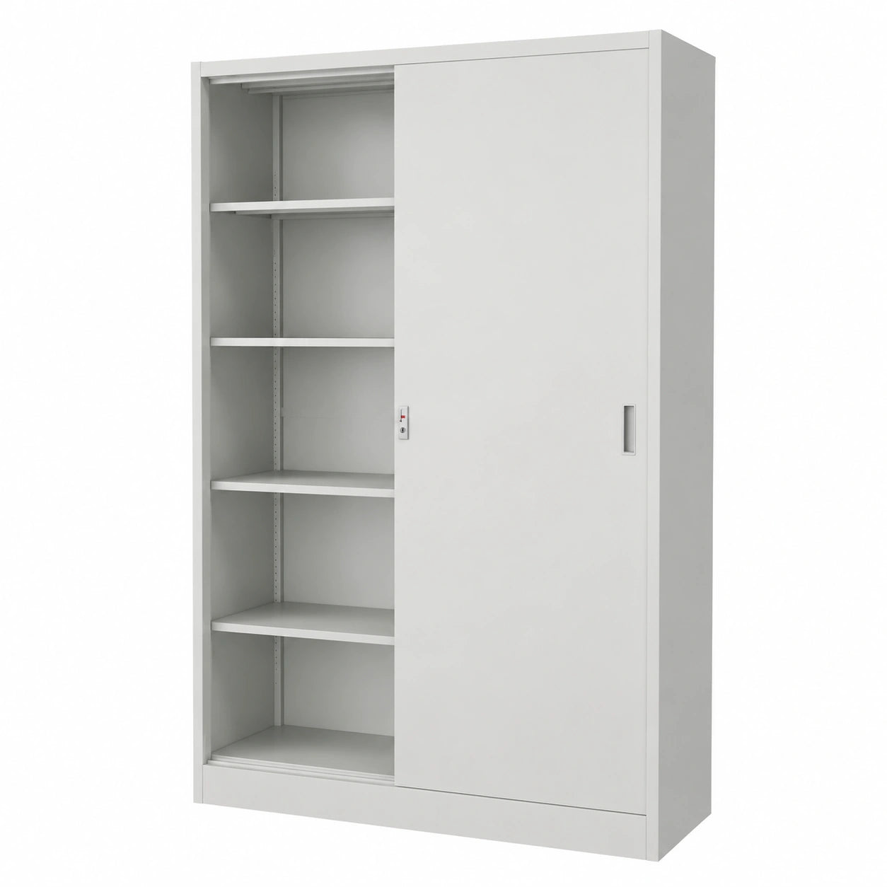 Armadio in metallo con ante scorrevoli, 4 ripiani, 120x45x200 cm