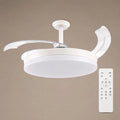 M, Ventilatore da soffitto, 36W, 30W, 107 cm, con telecomando, con timer, a LED, Bianco