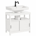 Mobiletto Bagno Compatto con Ante Scorrevoli e Ripiano Aperto - Bianco, 60x30x60cm