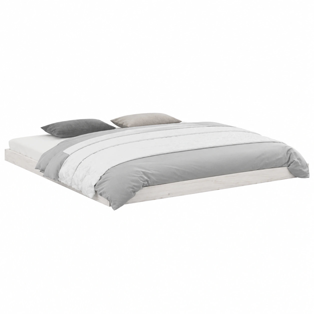 Letto Matrimoniale in Pino Bianco 180x200 cm con Struttura Robusta