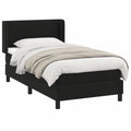 Letto Matrimoniale in Velluto Nero 80x200 cm con Materasso, Ideale per Camera e Soggiorno