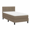 Letto Singolo 90x200 cm con Materasso e Luci LED, Struttura in Tessuto con Rete a Doghe