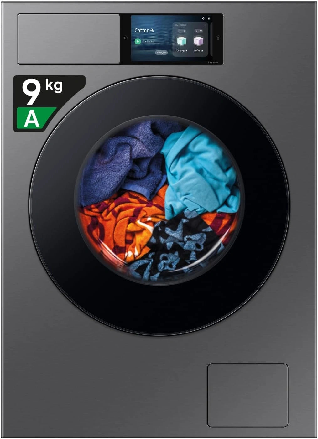 Samsung, Lavatrice, 60l, 9 Kg, con Wi-Fi, con display digitale, Nero/Argento