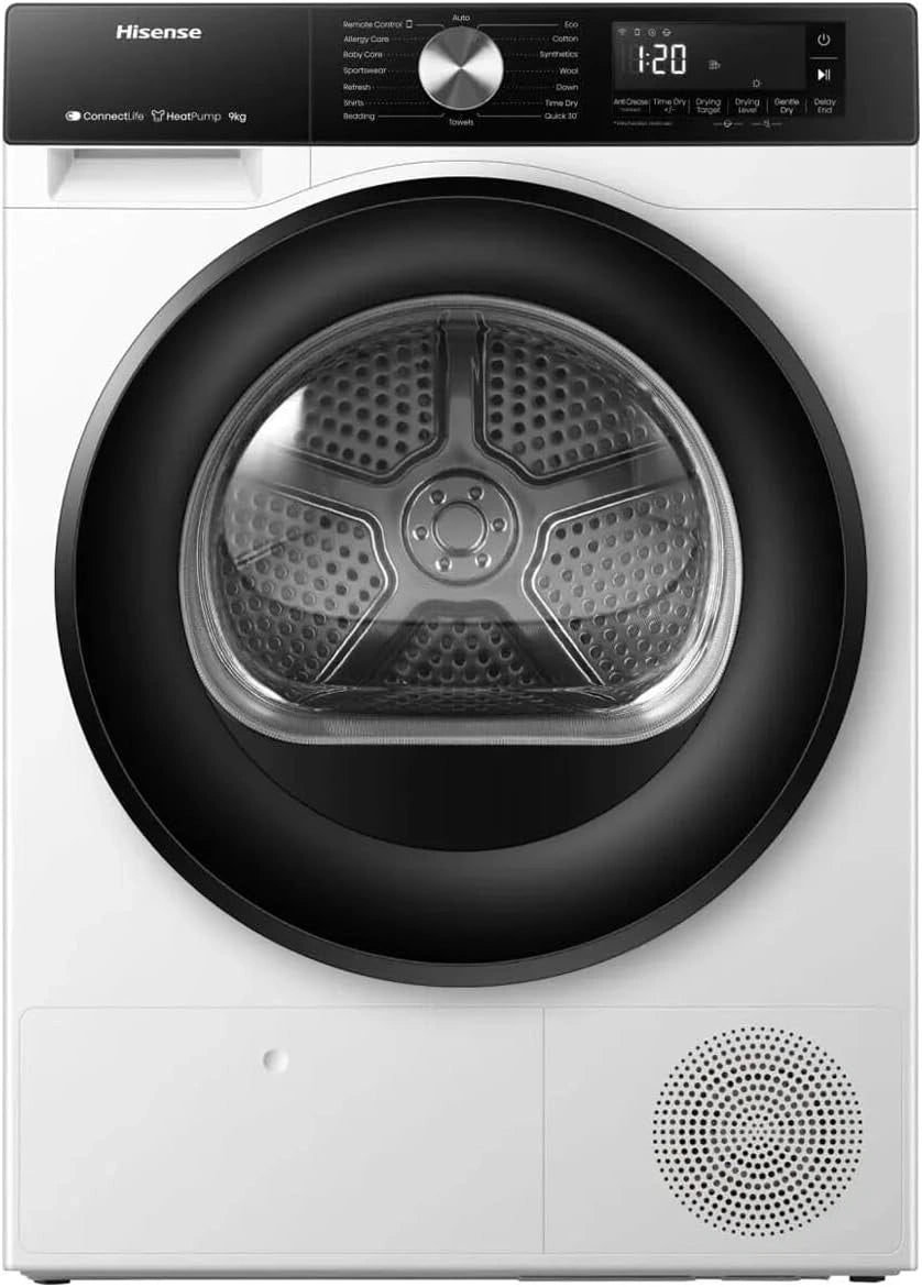 Hisense DH3S902BW3, Asciugatrice, 9 kg, automatico, Bianco