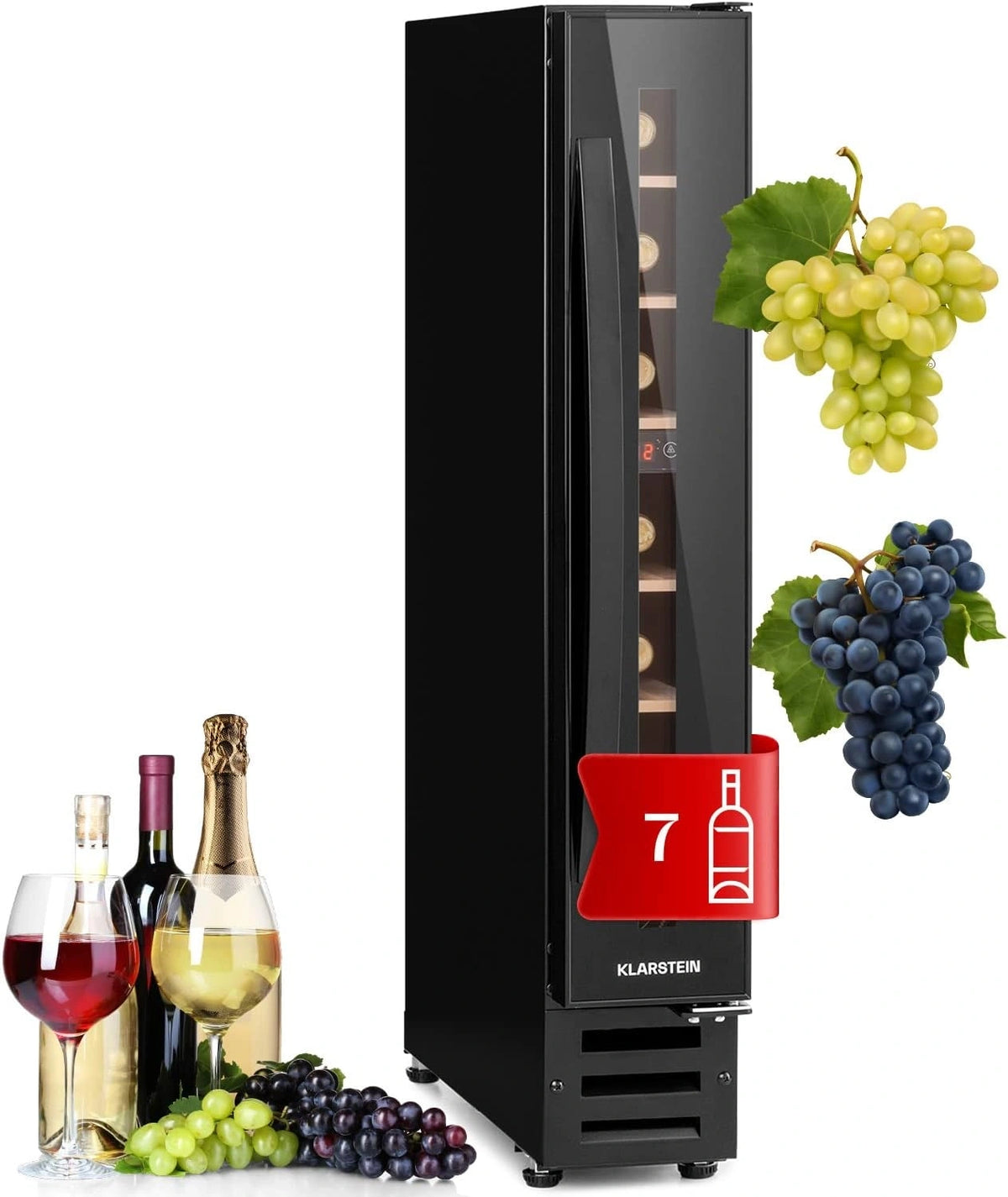 KLARSTEIN, Cantinetta refrigerata, 20L, Bianco/Rosso