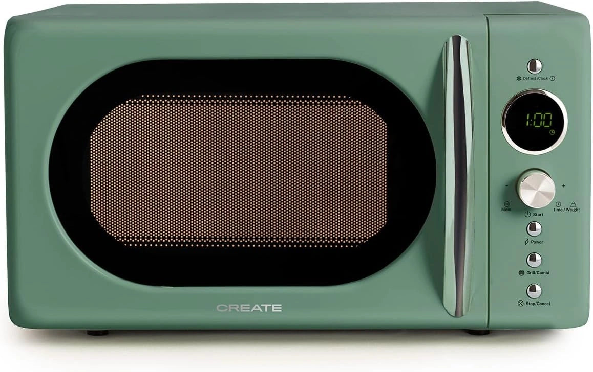 CREATE/MICROWAVE, Forno a microonde, 900W, 20L, 245 mm, con display digitale, Verde