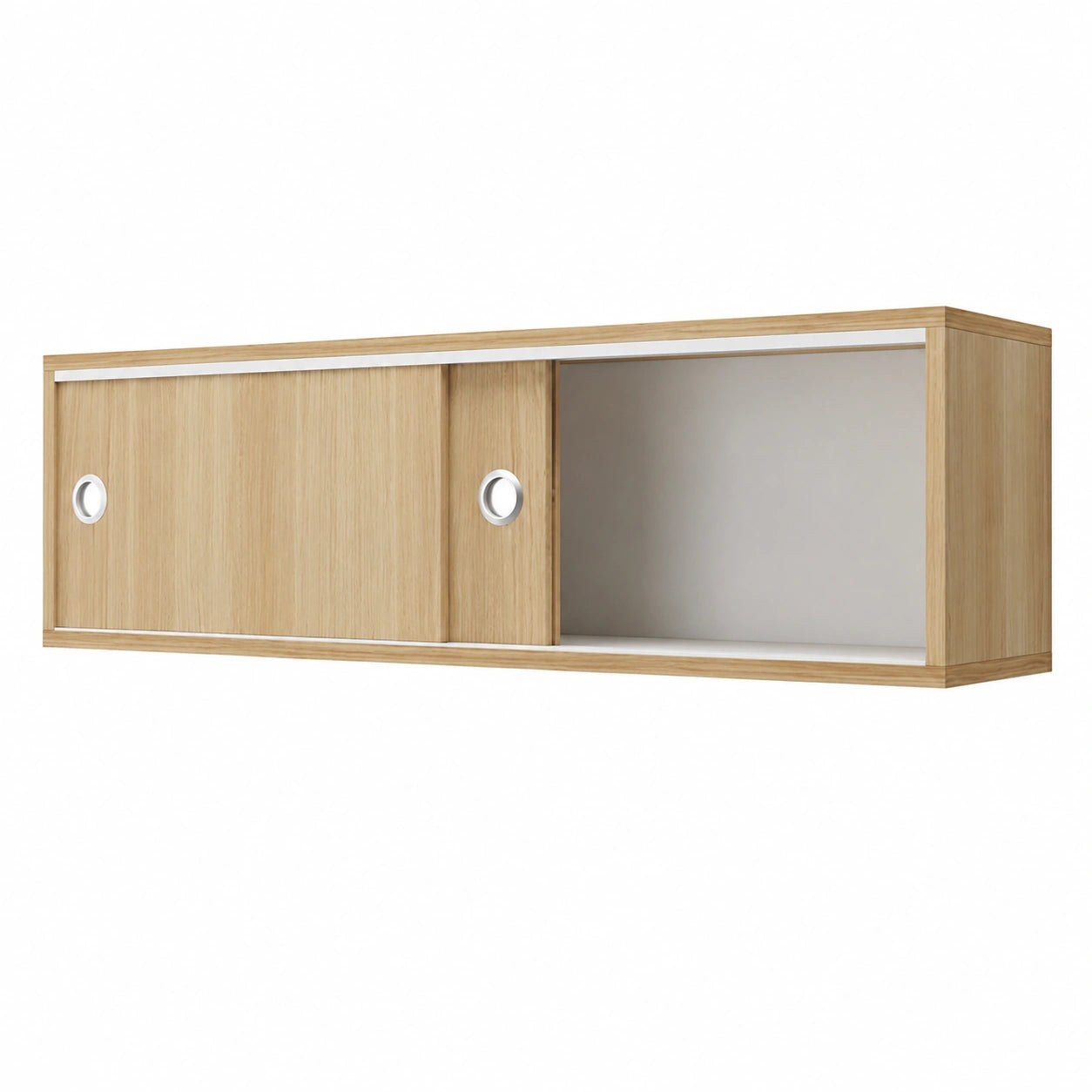 Mobile Sospeso con Ante Scorrevoli per Ambienti Versatili, Colore Legno, 60x30x30 cm