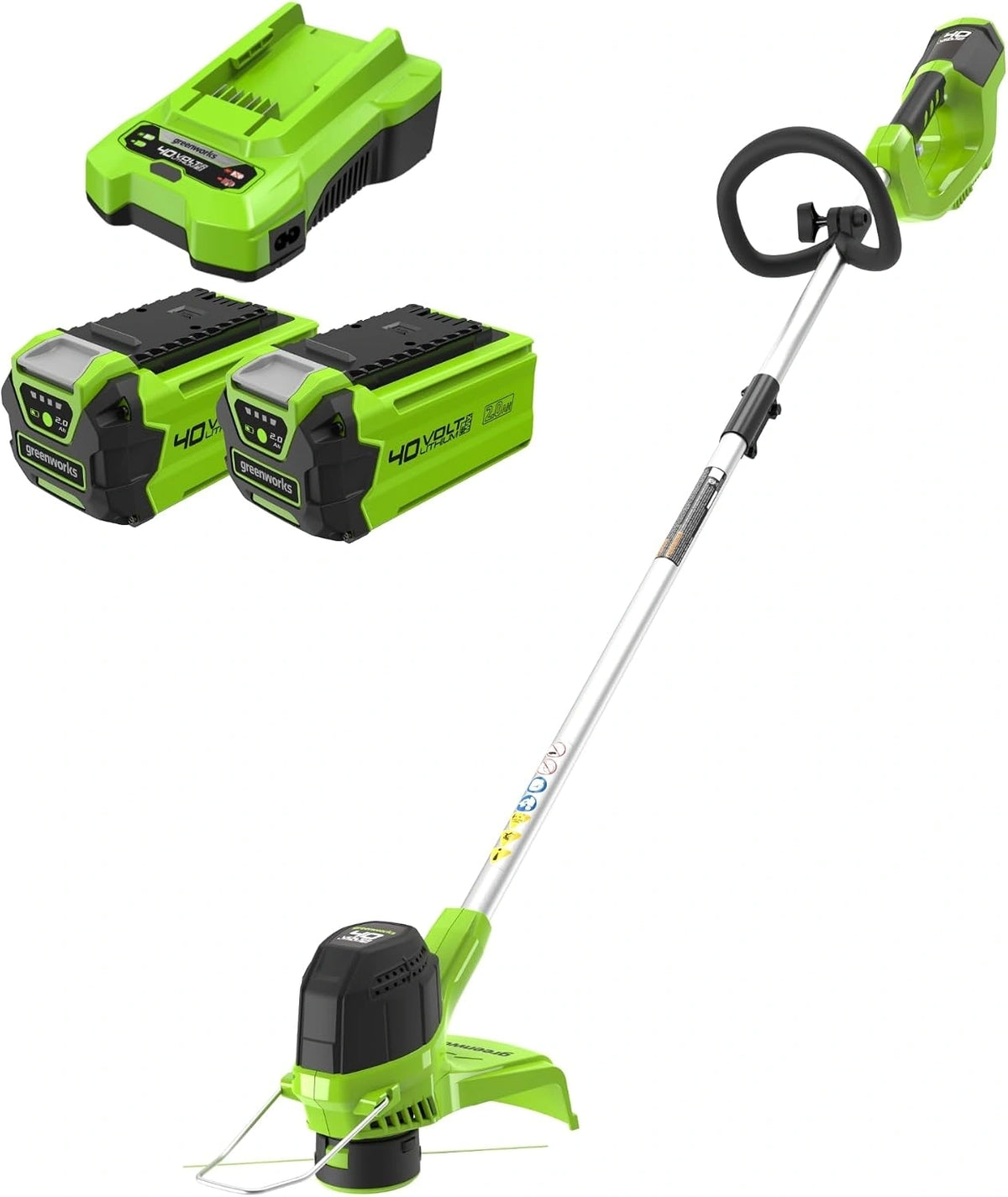 Greenworks 40V, Batteria ricaricabile, 40V, 2Ah, 30cm, regolabile