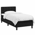 Letto Matrimoniale BAZZI, 80x200 cm, con Materasso e LED, Nero, Completo di Rete a Doghe