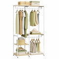 Armadio Moderno in MDF e Acciaio con Ripiani Bianco 90x40x204,5 cm