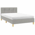 Letto Matrimoniale con Materasso e LED, 80x200 cm, Imbottito, Grigio Chiaro