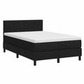 Letto Matrimoniale Imbottito 120x200 cm con Materasso e LED Nero