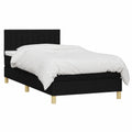 Letto a Molle 100x200 cm con LED e Materasso Incluso, Nero, Design Moderno