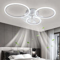 YUNZI, Ventilatore da soffitto, 72W, 78cm, con telecomando, a LED, Bianco