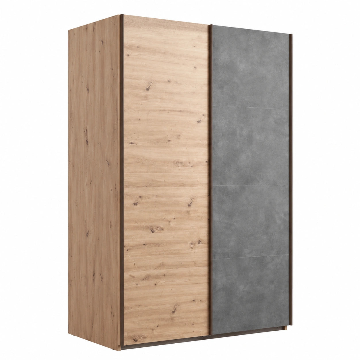 Armadio Scorrevole LAFABRICA 2 Ante, 150x223x67 cm, Rovere Miele e Grigio, Made in Italy