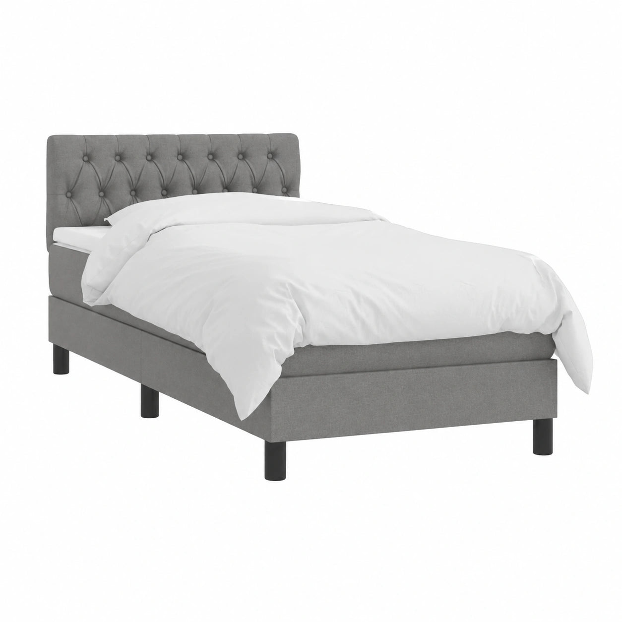 Letto Matrimoniale BAZZI 90x190 cm con Materasso e Luci LED, Grigio Scuro