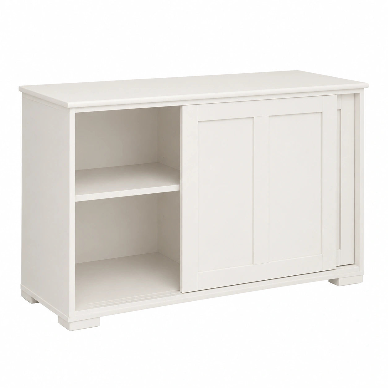 COSTWAY Credenza da Cucina con Ante Scorrevoli, 106,5 x 33 x 60 cm, Colore Crema
