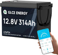 GLCE‑Energy, Batteria ricaricabile, 12 V, 300 Ah, 314 Ah, con Bluetooth
