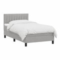 Letto matrimoniale 100x200 cm con materasso e LED, design moderno grigio chiaro