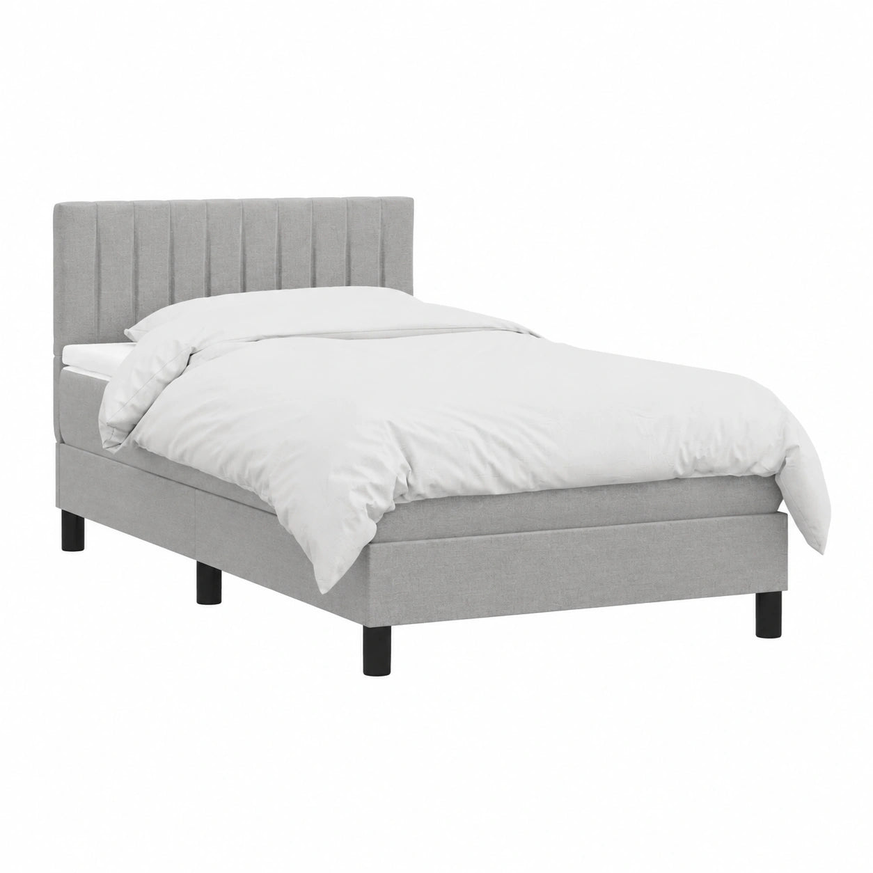 Letto matrimoniale 100x200 cm con materasso e LED, design moderno grigio chiaro