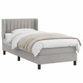 Letto Matrimoniale con Materasso in Velluto Grigio Chiaro 90x200 cm per Camera e Soggiorno