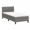 Letto Matrimoniale Imbottito 100 x 200 cm con Materasso e LED, Grigio Scuro