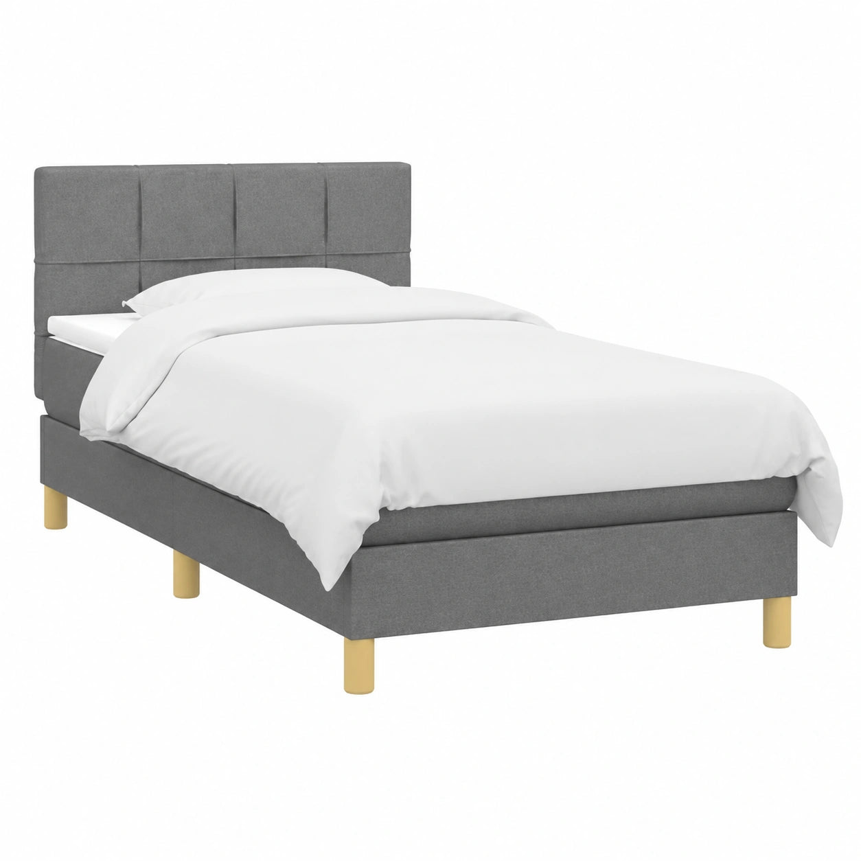 Letto con Materasso e LED, 80x200 cm, Rivestimento Imbottito, Grigio Scuro