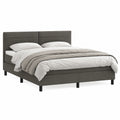 Letto Matrimoniale con Materasso e LED, Grigio Scuro 140x190 cm, Ideale per Camera da Letto