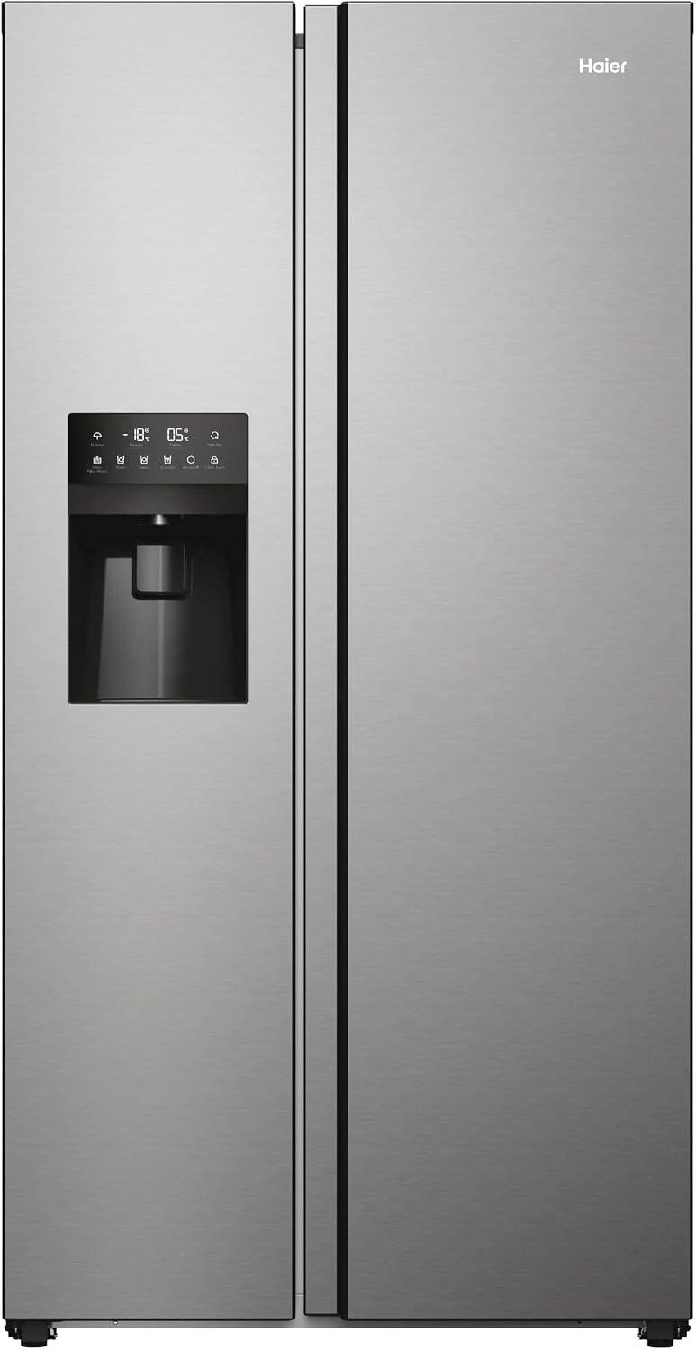 Haier SBS 90, Frigorifero, 515 Litri, con display digitale, con tecnologia inverter, Argento