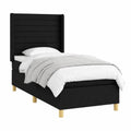 Letto Matrimoniale Nero con Materasso 100x200 cm e LED, Design Moderno