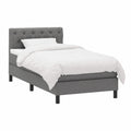 Letto Matrimoniale Completo con Materasso in Tessuto Grigio Scuro 80x200 cm per Camera da Letto Moderna