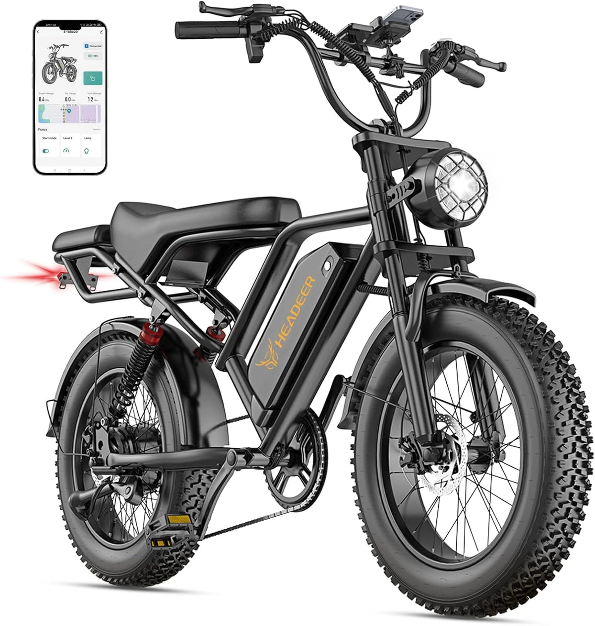HEADEER BK20, Bicicletta elettrica, 48V, 20Ah, 80KM