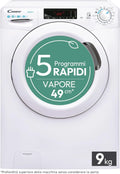 Candy, Lavatrice, 85 cm, 9kg, con controllo intelligente, Bianco