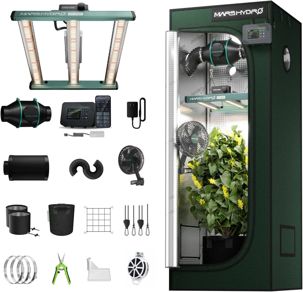 MARS HYDRO, Prodotto per casa e tempo libero, 43,150 W, 160 cm, con Wi-Fi, con controllo intelligente
