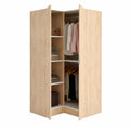 Guardaroba Angolare Elgon con 2 Ante in Rovere, 91x93x184 cm