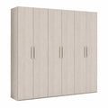 Armadio 6 ante in legno laminato color olmo per camera da letto