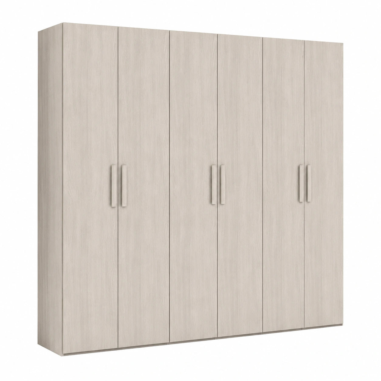 Armadio 6 ante in legno laminato color olmo per camera da letto