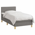 Letto imbottito 100x200 cm con materasso e LED, colore grigio scuro