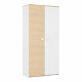 Dmora - Armadio 2 Ante Auernig, Camera da Letto, Cabina Armadio, 90x53x202 cm, Bianco e Rovere