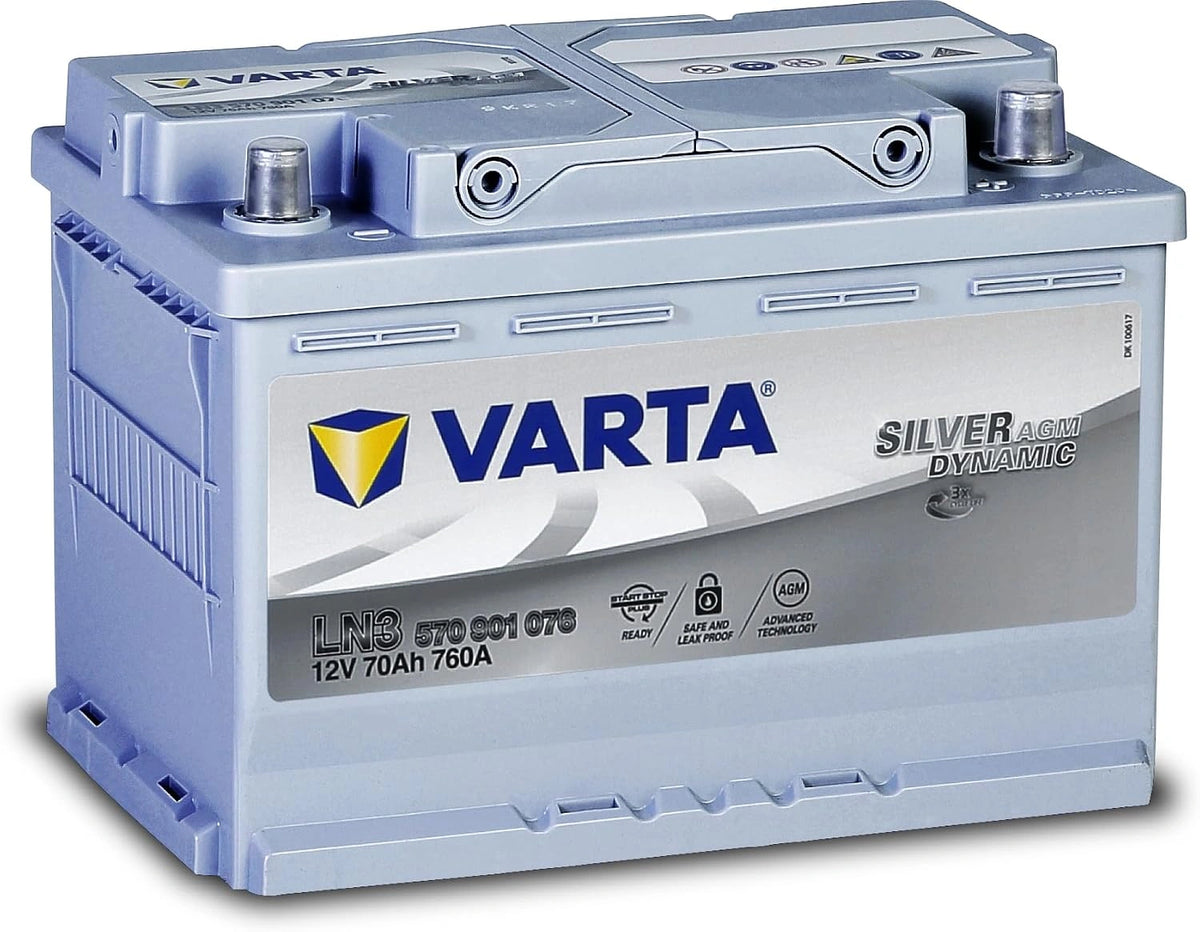 Varta, Batteria ricaricabile, 70 Ah, 12V, 19 Cm, Argento