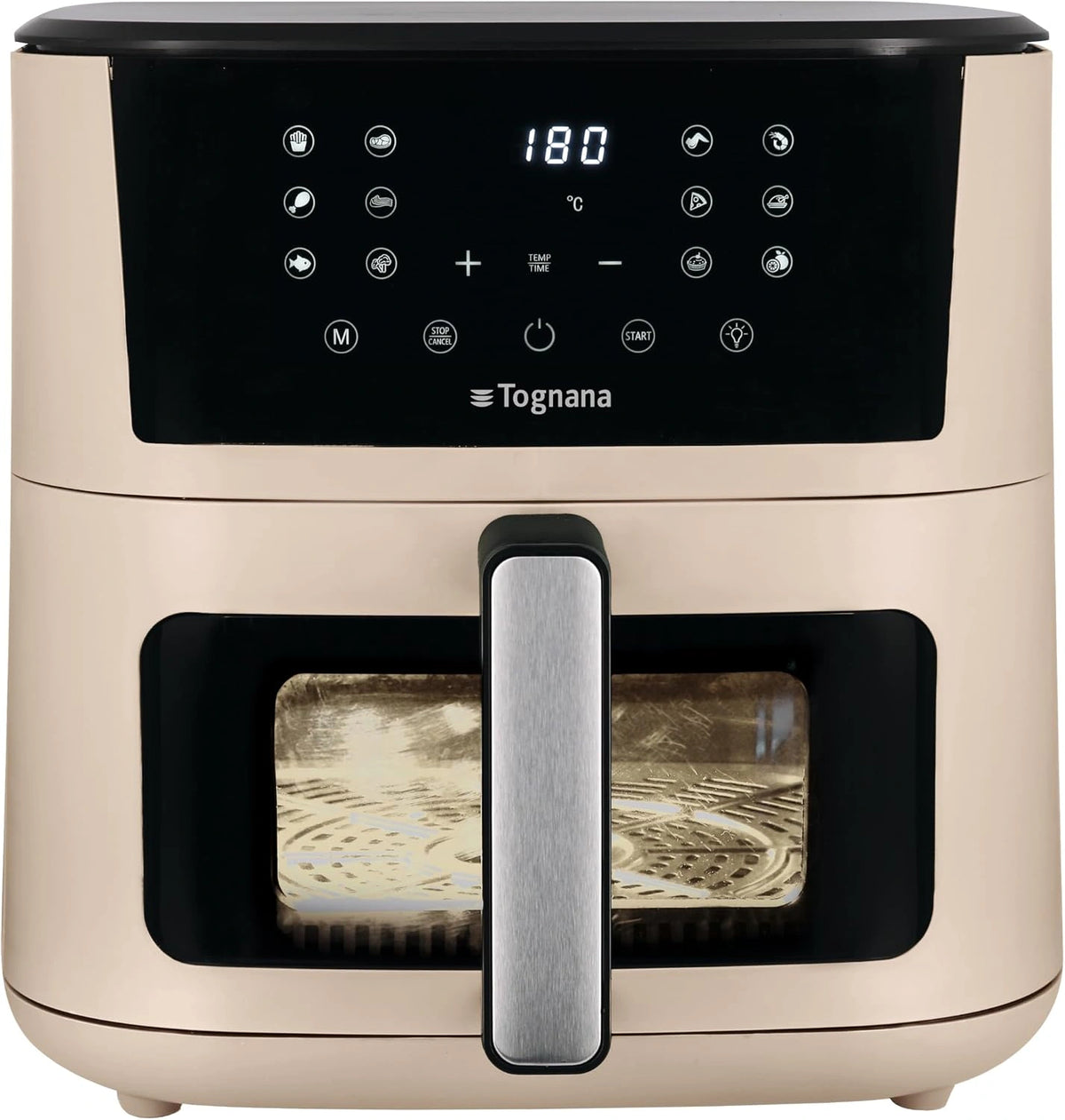 Tognana, Friggitrice ad aria, 2300W, 10L, con timer, con display digitale, Beige