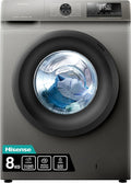 Hisense WFQP8014EVMT, Lavatrice, 8 Kg, con display digitale, a LED, Grigio