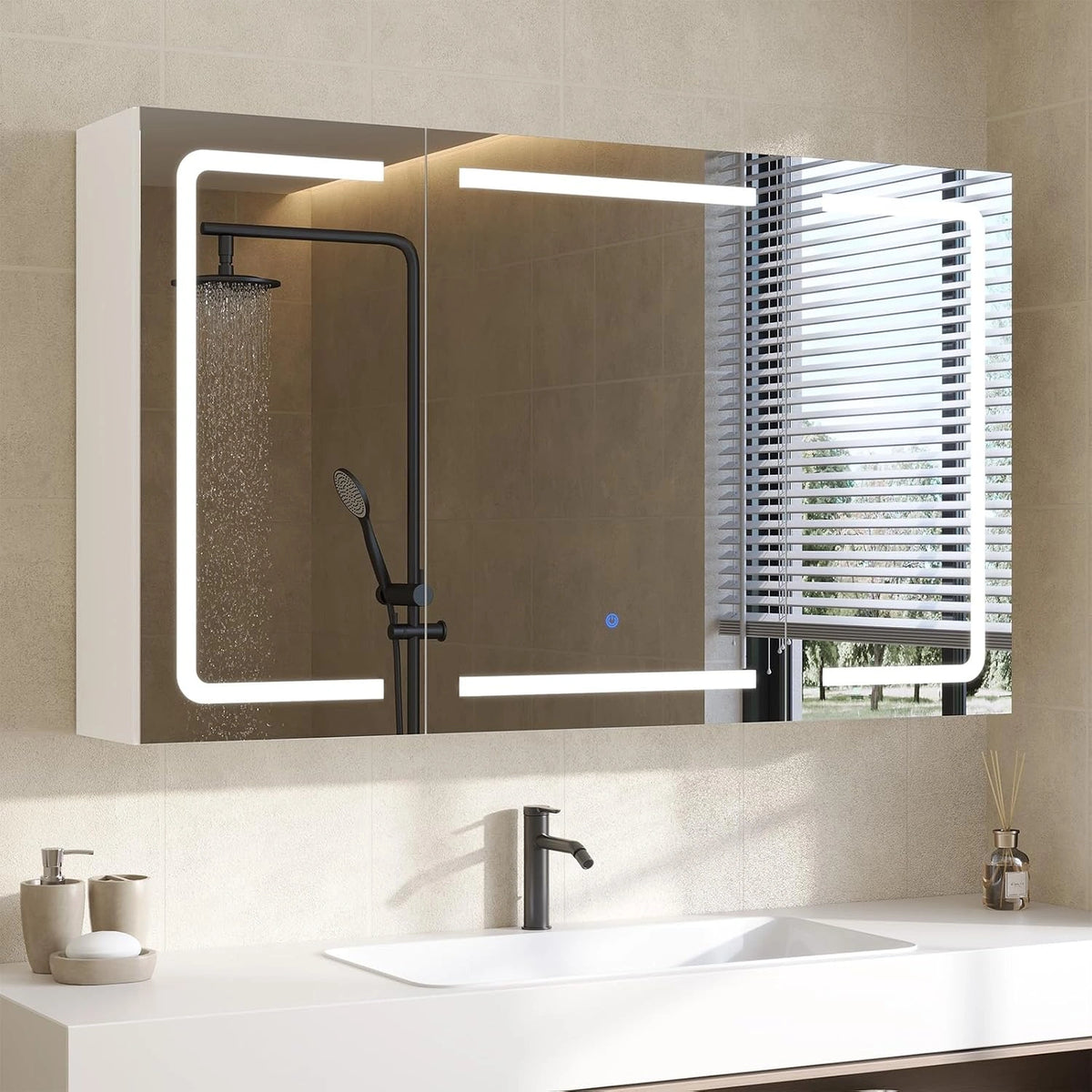 DICTAC, Specchio, 16cm, portatile, regolabile, Bianco