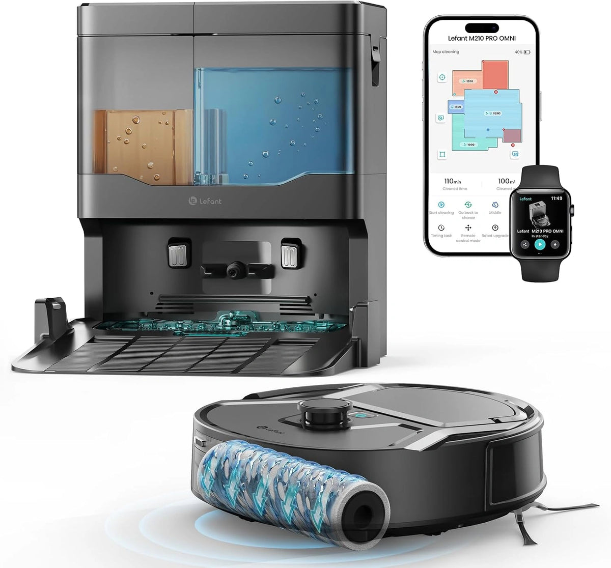 Lefant M210 PRO, Robot aspirapolvere, con Wi-Fi, con controllo intelligente