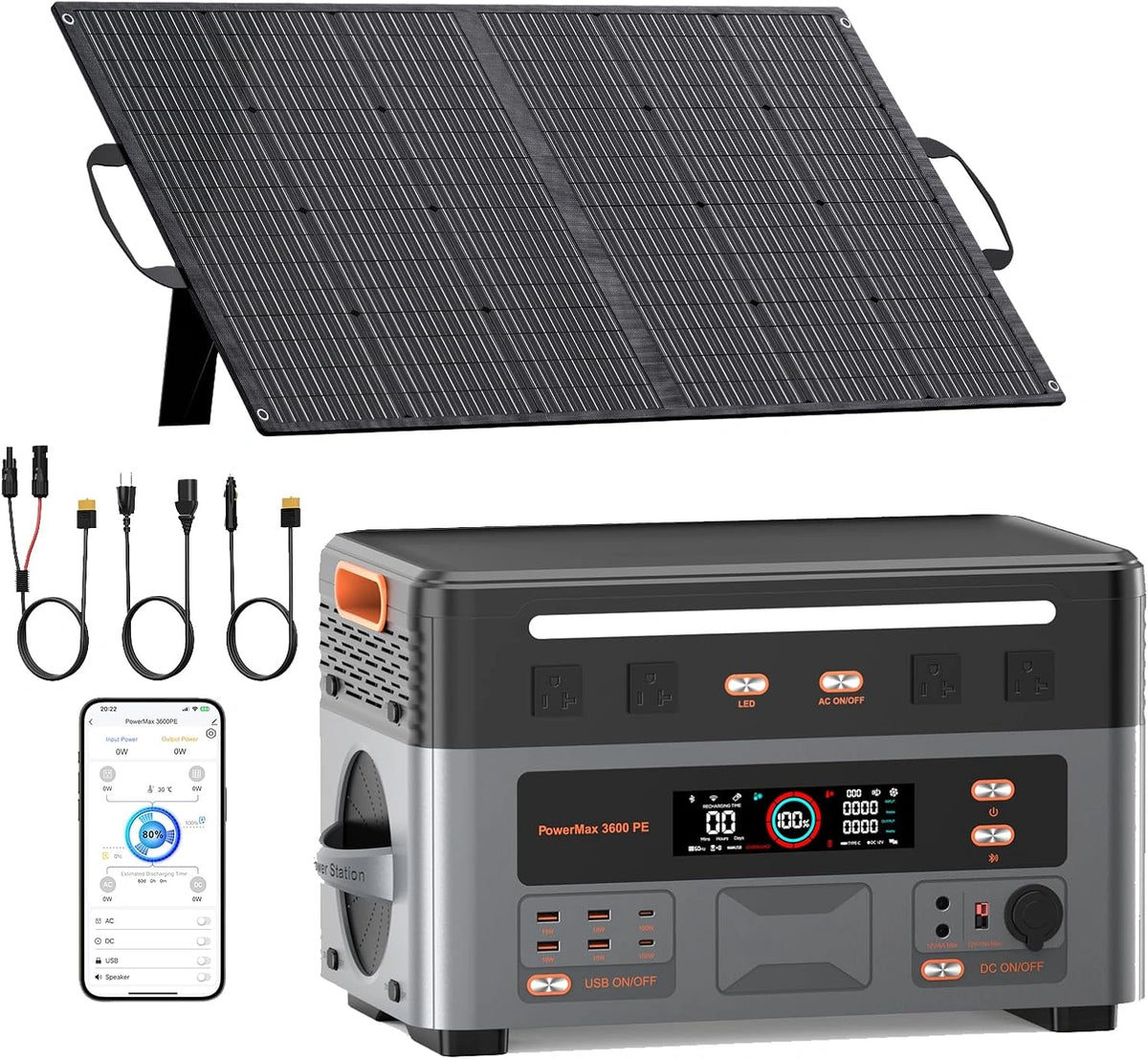 Stazione di alimentazione portatile, 3600W, 100W, 2016Wh, portatile