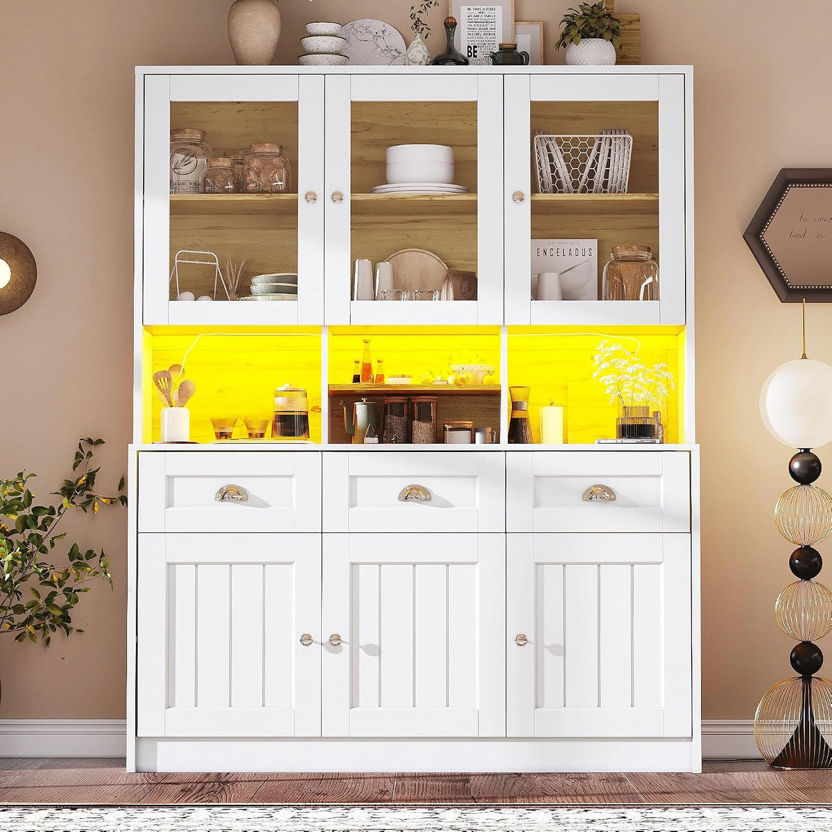 armadio, Armadio, 175 cm, a LED, regolabile, Bianco