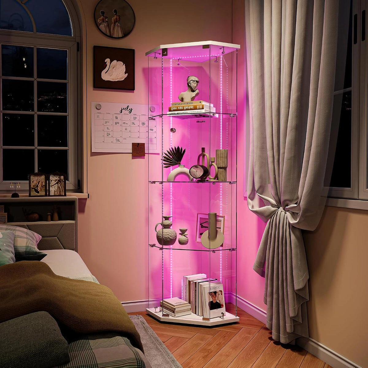 Vetrina, Prodotto per casa e tempo libero, 42,5 cm, a LED, Bianco