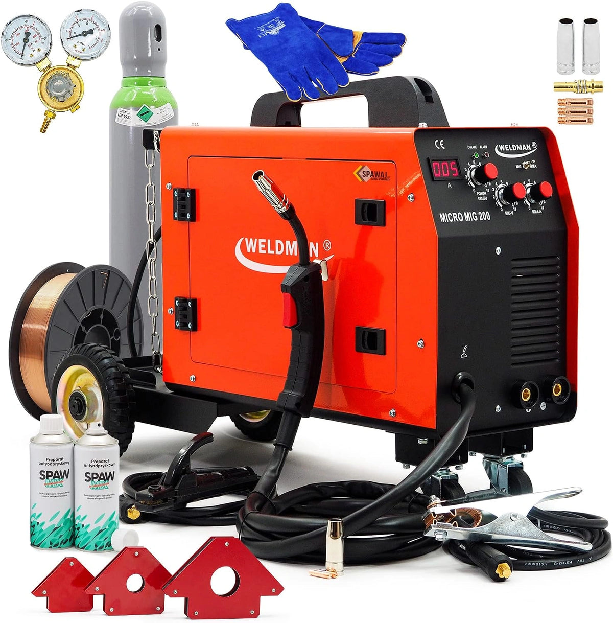 Saldatrice, con tecnologia inverter, multifunzione, Rosso