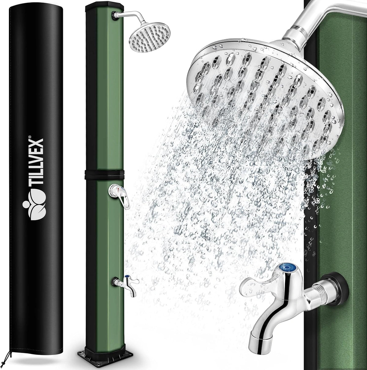 tillvex, Piscina, 35 Litri, Nero/Verde